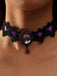 Purple Retro Halloween Lace Necklace