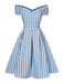 Blue 1950s Plaid Swing Dress