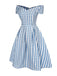 Blue 1950s Plaid Swing Dress