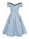 Blue 1950s Plaid Swing Dress