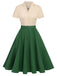 [Pre-Sale] Green&Khaki 1950s Christmas Button Dress