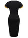 [Pre-Sale] Black 1960s Button Slit Bodycon Dress