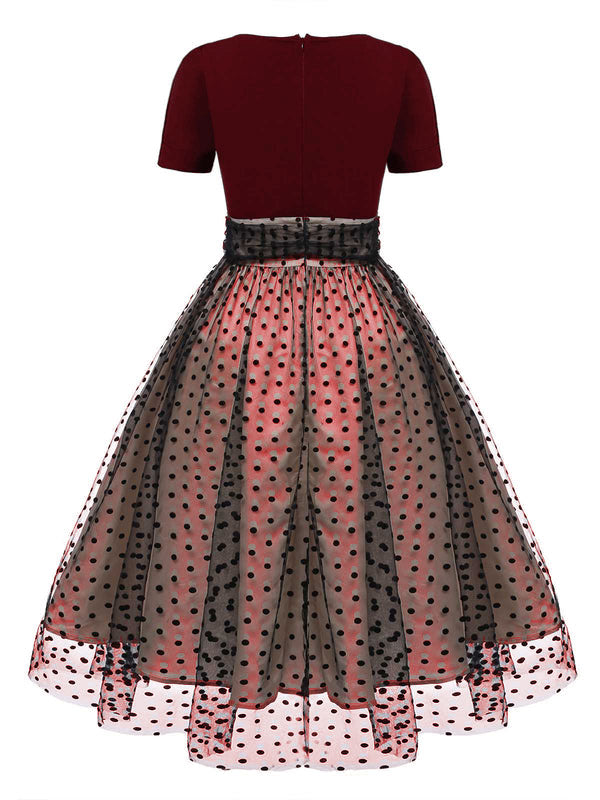 [Pre-Sale] Red 1950s Polka Dot Swing Vintage Dress