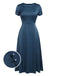 Blue 1940s Pearl Buttons Darlene Dress