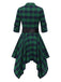 1950s 3/4 Sleeve Plaid Belt Dress