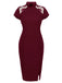 [Pre-Sale] Wine Red 1960s Butterfly Backless Pencil Dress