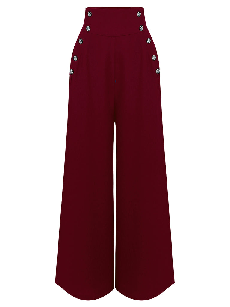 [Pre-Sale] Red 1930s Solid Suspender Pants