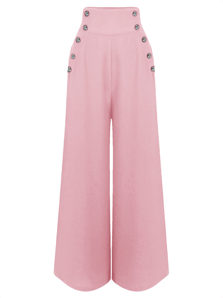 [Pre-Sale] Pink 1930s Solid Suspender Pants