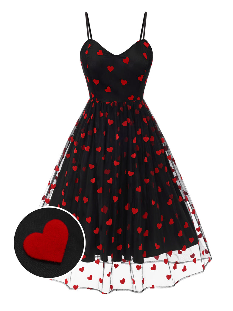 [Pre-Sale] Heart 1950s Mesh Sling Dress