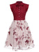 [Pre-Sale] Wine Red 1950s Butterfly Patchwork Vintage Dress