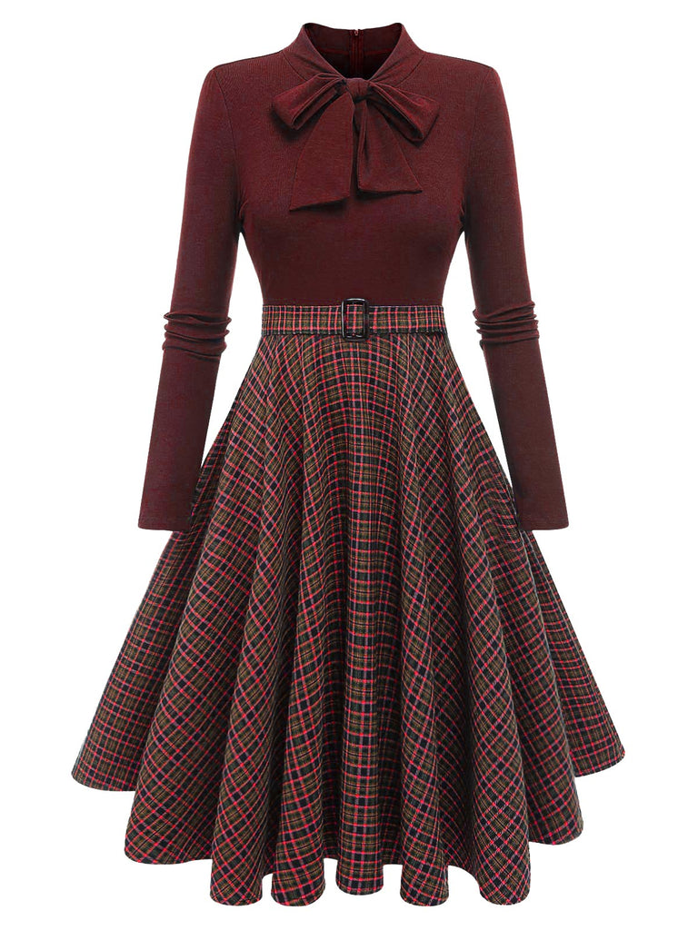 [Pre-Sale] Red 1950s Plaid Knitting Dress