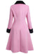 Pink 1930s Velvet Patchwork Button Coat