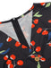 Red 1940s Floral V-Neck Added Button Dress