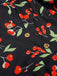 Red 1940s Floral V-Neck Added Button Dress