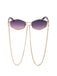 Vintage Geometric Frame Gold Chain Sunglasses