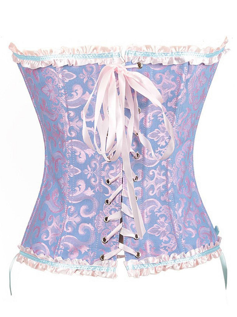 Vintage Palace Print Lace-Up Corset