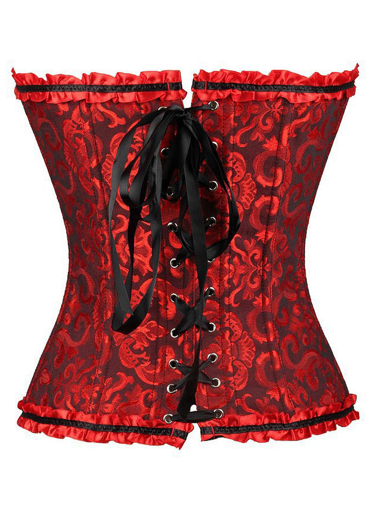 Vintage Palace Print Lace-Up Corset