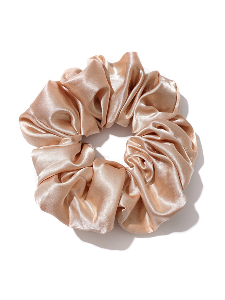 Retro Big Solid Satin Hair Tie