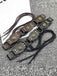 Vintage Metal Buckle Lace-Up Leather Belt