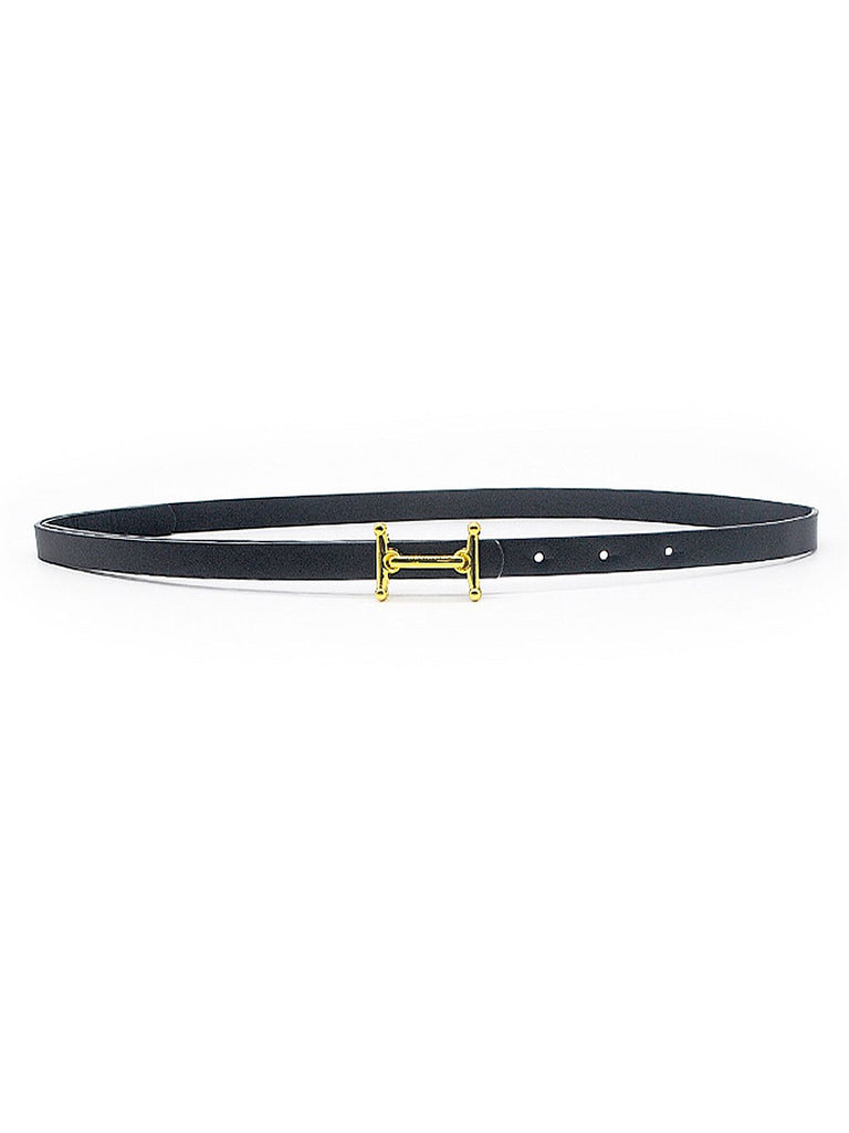 Metal Buckle H Letter PU Leather Thin Belt