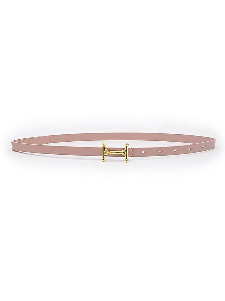 Metal Buckle H Letter PU Leather Thin Belt