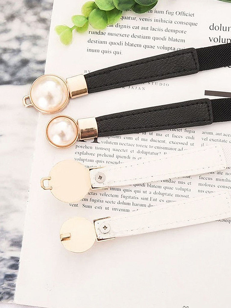 Vintage Pearl Buckle Thin Belt