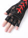 Halloween Punk Party Lace-Up Half Finger Gloves