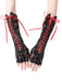 Halloween Punk Party Lace-Up Half Finger Gloves