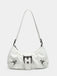 Vintage PU Leather Magnetic Closure Zipper Underarm Bag