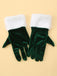 Christmas Velvet With White Fur Cuffs Gloves