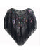 1920s Crew Neck Sequined Tassel Cape