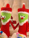 Red & Green Christmas Holding Hands Socks