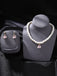 Valentine Imitation Pearl Necklace & Rhinestoned Earrings Set