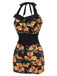 Black 1950s Antique Flower Lapel Swimsuit