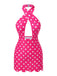 [Pre-Sale] Pink 1930s Dots Cross Halter Cutout Swimsuit