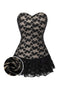 [Pre-Sale] Black 1960s Lace Bandeau One-Piece Swimsuit