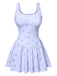 Lavender 1940s Floral Button Swim Dress