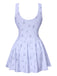 Lavender 1940s Floral Button Swim Dress