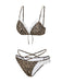 [Pre-Sale] Brown 1970s Leopard Lace Sexy Bikini Set