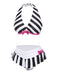 Black & White 1950s Stripe Bow Halter Bikini