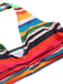 [Pre-Sale] Multicolor 1970s Boho Stripes Swimsuit With Cover-Up