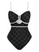 1960s Strap Contrast Trim One-Piece Swimsuit