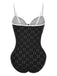 1960s Strap Contrast Trim One-Piece Swimsuit