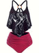 1980s Gothic Dinosaur Back-Cross Ruffle Swimsuit