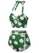 Green 1930s Daisy Halter Swimsuit