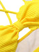 Yellow 1950s Spaghetti Strap One-Piece Swimsuit