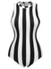 1950s Contrast Stripes Triangle One-Piece Swimsuit