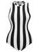 1950s Contrast Stripes Triangle One-Piece Swimsuit