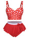 [Plus Size] 1930s Polka Dot Suspender Swimsuit Set