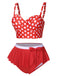 [Plus Size] 1930s Polka Dot Suspender Swimsuit Set